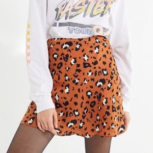 Urban Outfitters Cheetah Satin Skirt NWT